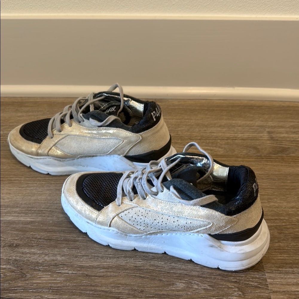 P448 Silver and Black Sneakers